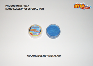Maquillaje De Fantasia Nylo Digital 4 Gr. Color Azul Rey Metalico