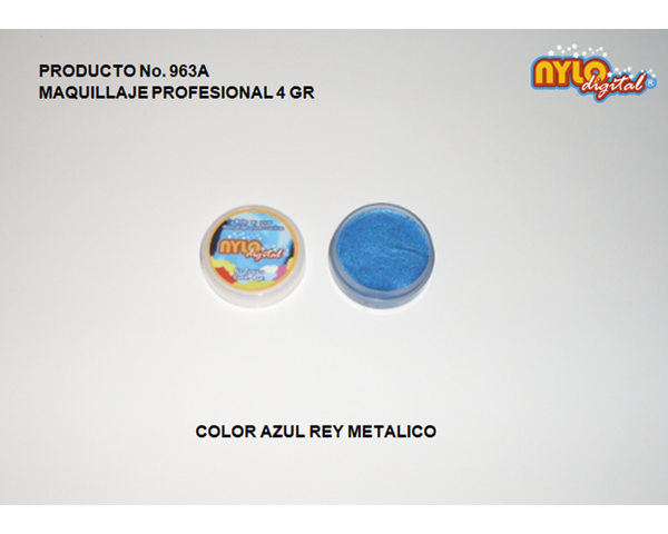 Maquillaje De Fantasia Nylo Digital 4 Gr. Color Azul Rey Metalico MAQUILLAJE  PROFESIONAL, NYLO DIGITAL