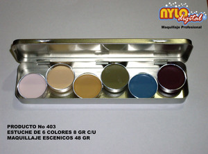Maquillaje escénico 48 gr, 6 colores