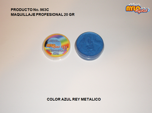Maquillaje De Fantasia Nylo Digital 20 Gr. Color Azul Rey Metalico