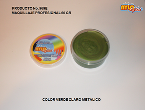Maquillaje De Fantasia Nylo Digital 60 Gr. Color Verde Claro Metalico