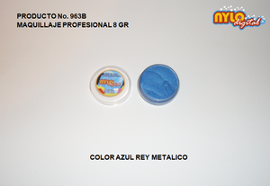 Maquillaje De Fantasia Nylo Digital 8 Gr. Color Azul Rey Metalico