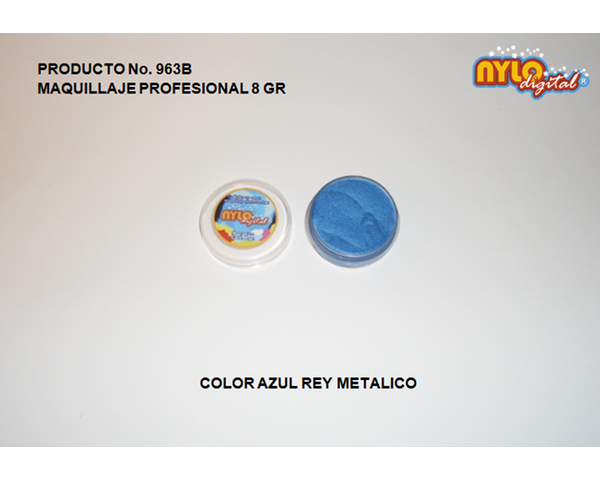 Maquillaje De Fantasia Nylo Digital 8 Gr. Color Azul Rey Metalico MAQUILLAJE  PROFESIONAL, NYLO DIGITAL