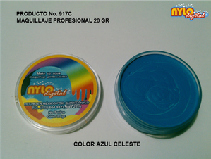 Maquillaje De Fantasia Nylo Digital 20 Gr. Azul Celeste