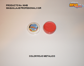 Maquillaje De Fantasia Nylo Digital 8 Gr. Color Rojo Metalico