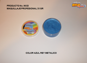 Maquillaje De Fantasia Nylo Digital 35 Gr. Color Azul Rey Metalico