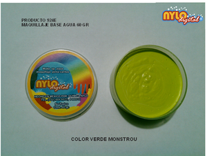 Maquillaje De Fantasia Nylo Digital 60 Gr. Verde Mounstro