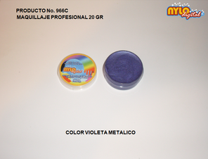 Maquillaje De Fantasia Nylo Digital 20 Gr. Violeta Metalico