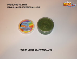 Maquillaje De Fantasia Nylo Digital 35 Gr. Color Verde Claro Metalico